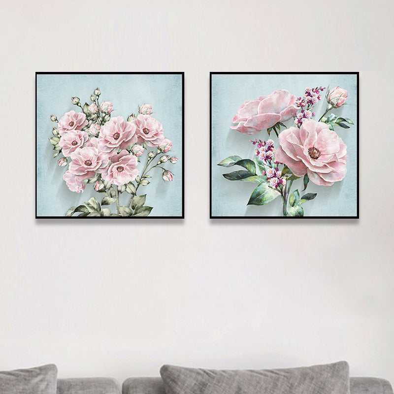 Soft Color Flower Blossom Art Print Textured Modernist Dining Room Canvas, Multiple Sizes Clearhalo 'Art Gallery' 'Canvas Art' 'Contemporary Art Gallery' 'Modern' Arts' 1759888