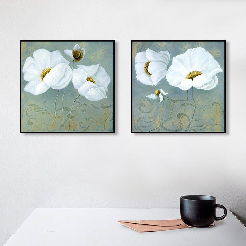 Soft Color Flower Blossom Art Print Textured Modernist Dining Room Canvas, Multiple Sizes Clearhalo 'Art Gallery' 'Canvas Art' 'Contemporary Art Gallery' 'Modern' Arts' 1759891