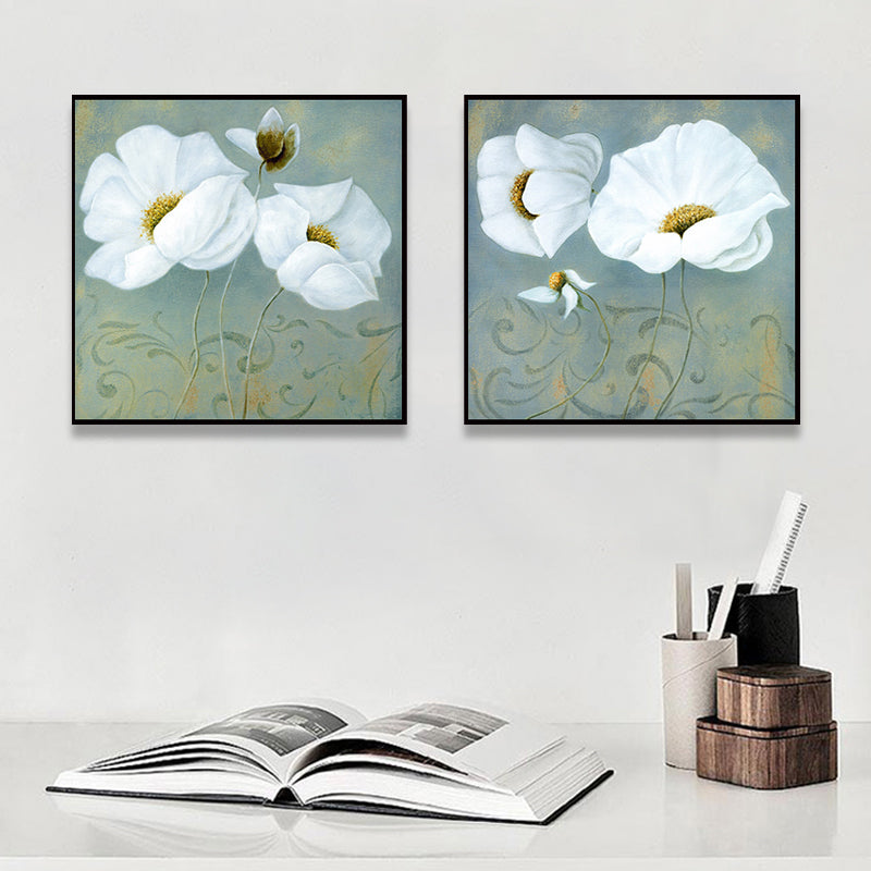 Soft Color Flower Blossom Art Print Textured Modernist Dining Room Canvas, Multiple Sizes Clearhalo 'Art Gallery' 'Canvas Art' 'Contemporary Art Gallery' 'Modern' Arts' 1759892