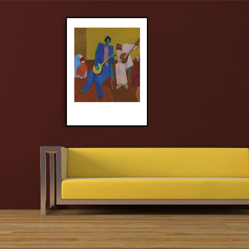 Abstract Expressionism Pastime Canvas Art Light Color Bedroom Painting, Multiple Sizes Dark Brown Clearhalo 'Arts' 'Canvas Art' 1759929