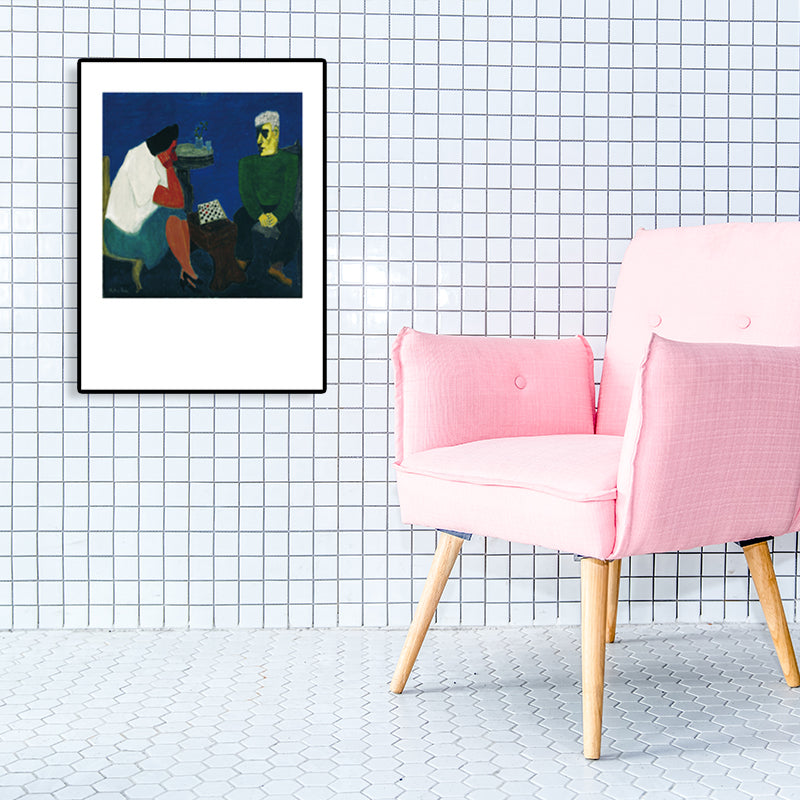 Abstract Expressionism Pastime Canvas Art Light Color Bedroom Painting, Multiple Sizes Blue Clearhalo 'Arts' 'Canvas Art' 1759937