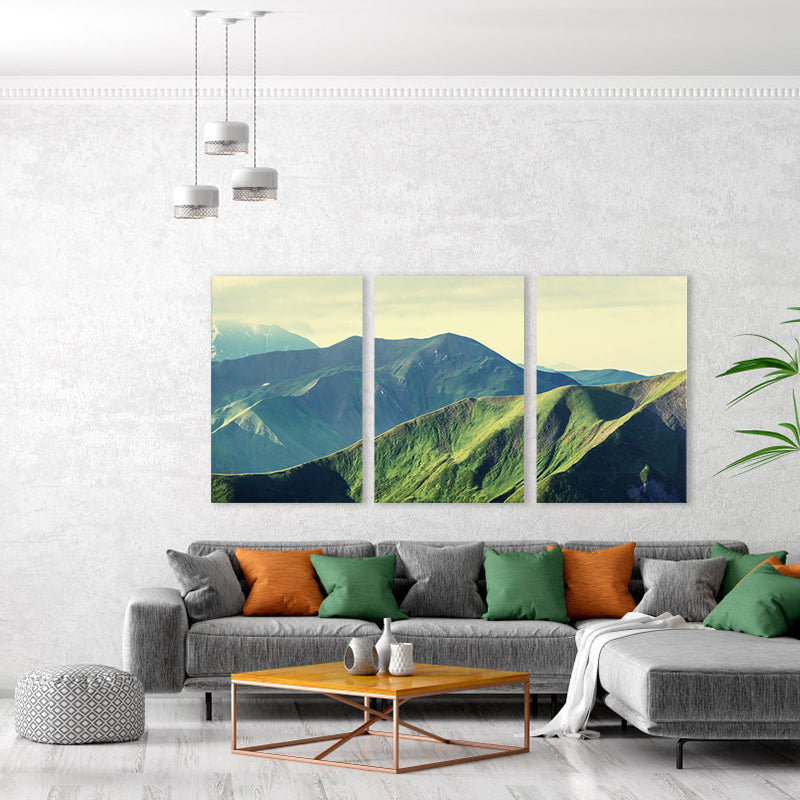 Photography Canvas Modern Style Wall Art Print Mountains Landscape in Pastel Color, Set of Three Clearhalo 'Art Gallery' 'Canvas Art' 'Contemporary Art Gallery' 'Modern' Arts' 1759961