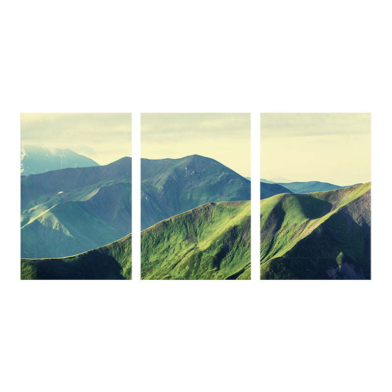 Photography Canvas Modern Style Wall Art Print Mountains Landscape in Pastel Color, Set of Three Clearhalo 'Art Gallery' 'Canvas Art' 'Contemporary Art Gallery' 'Modern' Arts' 1759962