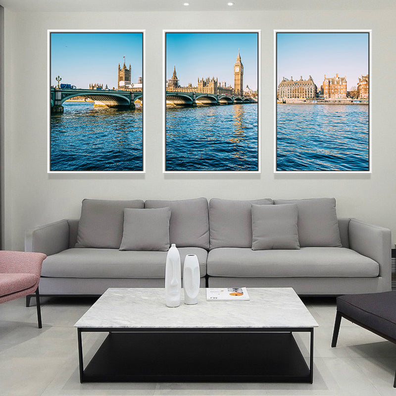 Photography Modern Style Canvas Art Watery City in Blue, Multiple Sizes Available Blue Clearhalo 'Art Gallery' 'Canvas Art' 'Contemporary Art Gallery' 'Modern' Arts' 1759970