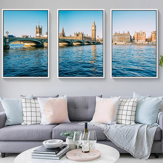 Photography Modern Style Canvas Art Watery City in Blue, Multiple Sizes Available Clearhalo 'Art Gallery' 'Canvas Art' 'Contemporary Art Gallery' 'Modern' Arts' 1759971