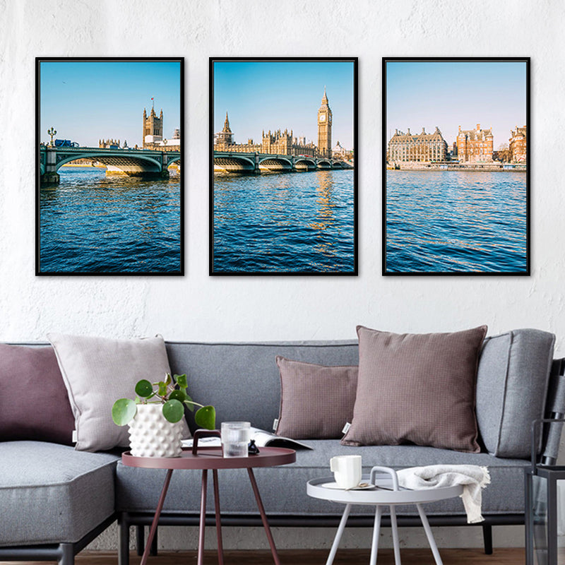 Photography Modern Style Canvas Art Watery City in Blue, Multiple Sizes Available Clearhalo 'Art Gallery' 'Canvas Art' 'Contemporary Art Gallery' 'Modern' Arts' 1759972
