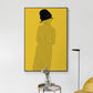Glam Style Girl Back Painting Canvas Light Color Photography Wall Decor, Multiple Sizes Yellow Clearhalo 'Arts' 'Canvas Art' 1759977