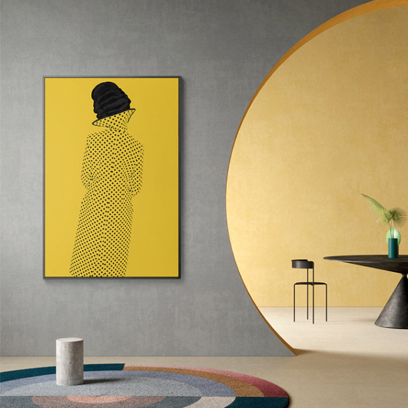 Glam Style Girl Back Painting Canvas Light Color Photography Wall Decor, Multiple Sizes Clearhalo 'Arts' 'Canvas Art' 1759978