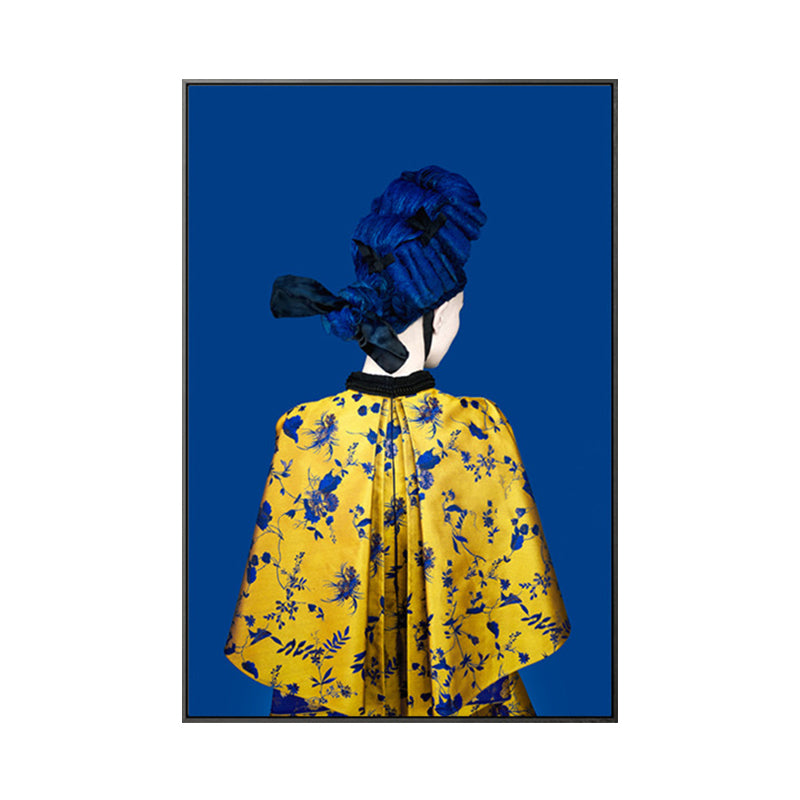 Glam Style Girl Back Painting Canvas Light Color Photography Wall Decor, Multiple Sizes Clearhalo 'Arts' 'Canvas Art' 1759987