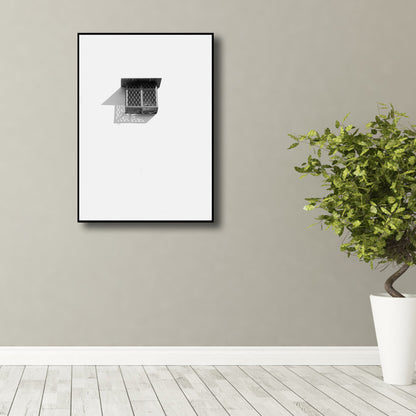 Photo Window and Shadow Art Print Black and White Minimalist Wall Decor for Studio Black Clearhalo 'Art Gallery' 'Canvas Art' 'Contemporary Art Gallery' 'Modern' Arts' 1759997