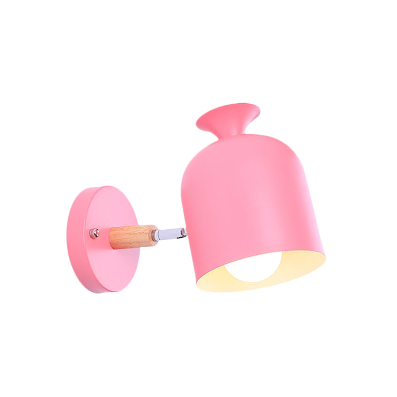 Cup Shade Adult Bedroom Wall Light Rotatable Metal One Light Macaron Loft Sconce Light Clearhalo 'Wall Lamps & Sconces' 'Wall Lights' Lighting' 176001