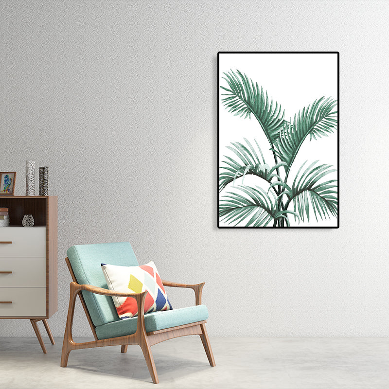 Minimalism Style Leaves Art Print Canvas Textured Green Wall Decor for Dining Room Clearhalo 'Art Gallery' 'Canvas Art' 'Contemporary Art Gallery' 'Contemporary Art' 'Minimalism' 'Minimalist Art Gallery' 'Scandinavian' Arts' 1760012