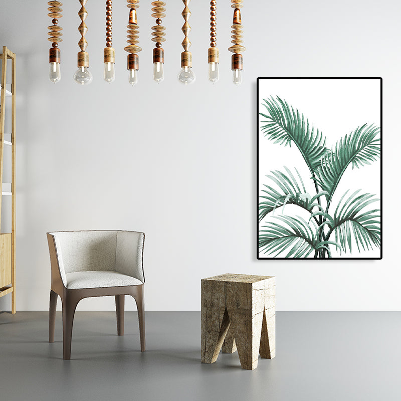 Minimalism Style Leaves Art Print Canvas Textured Green Wall Decor for Dining Room Clearhalo 'Art Gallery' 'Canvas Art' 'Contemporary Art Gallery' 'Contemporary Art' 'Minimalism' 'Minimalist Art Gallery' 'Scandinavian' Arts' 1760013