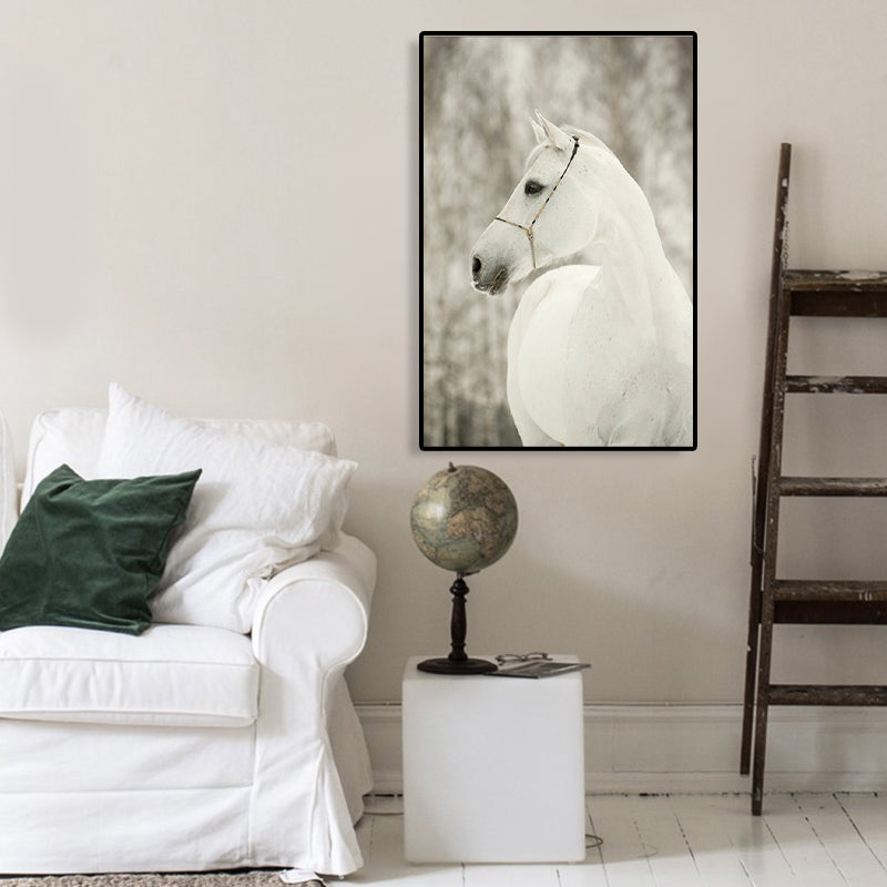 Horse Painting Pastel Color Canvas Wall Art Print Textured, Multiple Sizes Options Clearhalo 'Art Gallery' 'Canvas Art' 'Contemporary Art Gallery' 'Modern' Arts' 1760020