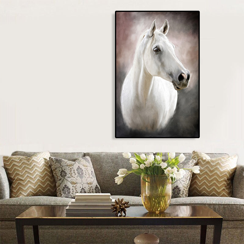 Horse Painting Pastel Color Canvas Wall Art Print Textured, Multiple Sizes Options Clearhalo 'Art Gallery' 'Canvas Art' 'Contemporary Art Gallery' 'Modern' Arts' 1760026