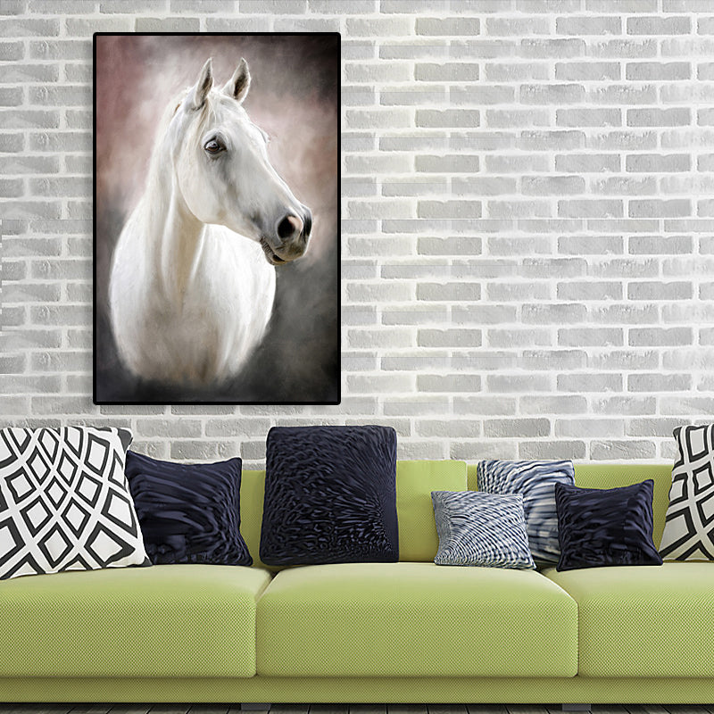 Horse Painting Pastel Color Canvas Wall Art Print Textured, Multiple Sizes Options Clearhalo 'Art Gallery' 'Canvas Art' 'Contemporary Art Gallery' 'Modern' Arts' 1760027