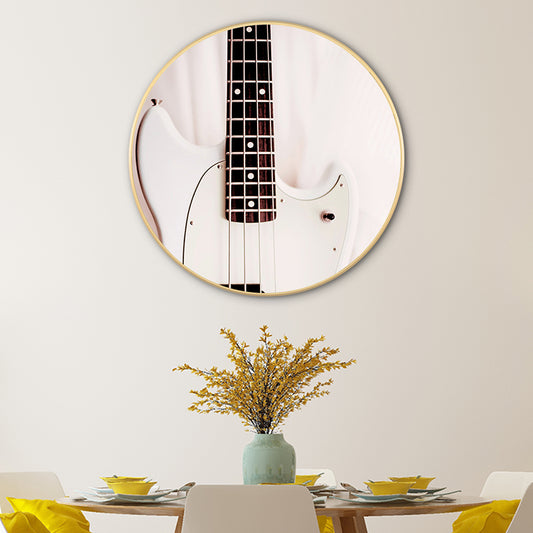 Beige Contemporary Canvas Guitar Painting for Dining Room, Multiple Sizes Options Beige Clearhalo 'Art Gallery' 'Canvas Art' 'Contemporary Art Gallery' 'Modern' Arts' 1760029