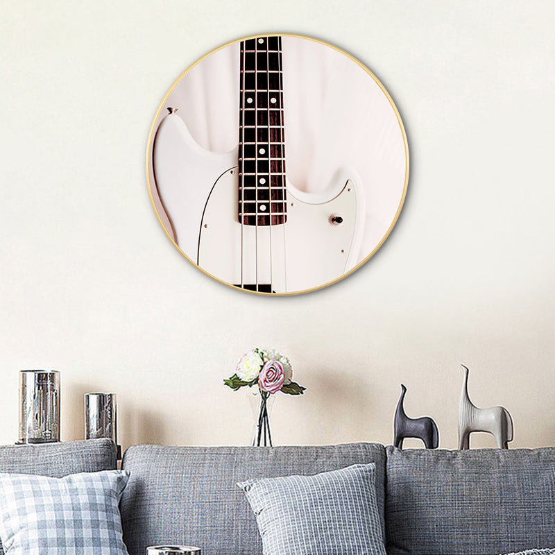 Beige Contemporary Canvas Guitar Painting for Dining Room, Multiple Sizes Options Clearhalo 'Art Gallery' 'Canvas Art' 'Contemporary Art Gallery' 'Modern' Arts' 1760031