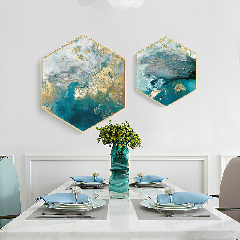 Abstract Pattern Wall Art Print Scandinavian Canvas Textured Painting in Soft Color Blue Clearhalo 'Arts' 'Canvas Art' 1760036