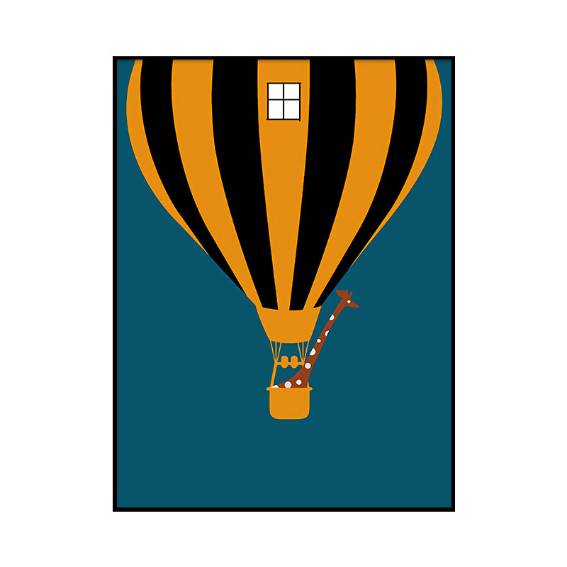 Light Color Hot-Air Balloon Painting Textured Nordic Living Room Canvas Wall Art Clearhalo 'Arts' 'Canvas Art' 1760064