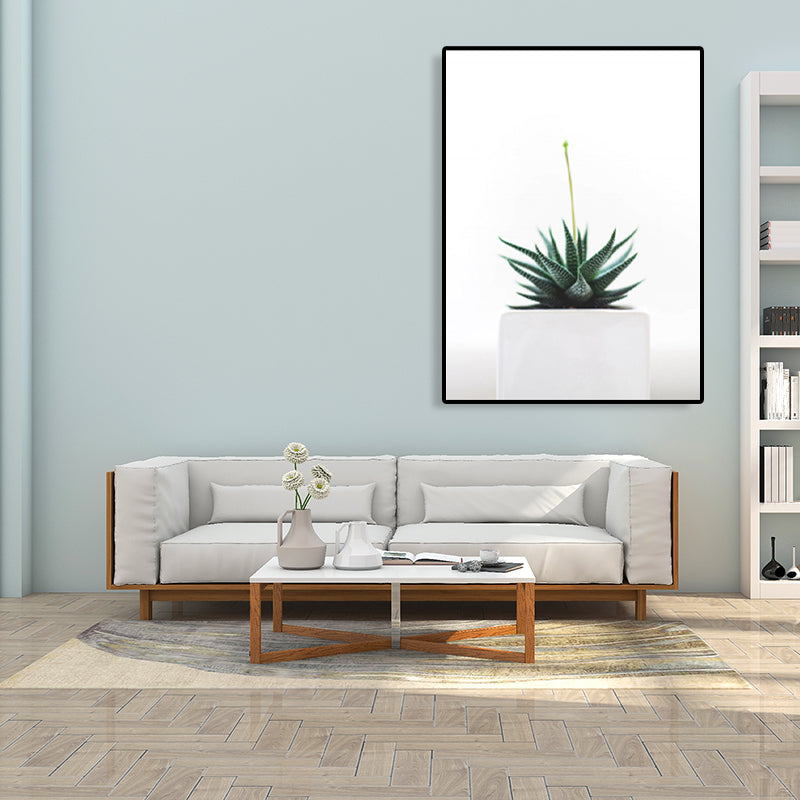 Green Aloe Wall Art Bonsai Modern Style Textured Canvas Print for House Interior Clearhalo 'Art Gallery' 'Canvas Art' 'Contemporary Art Gallery' 'Modern' Arts' 1760073