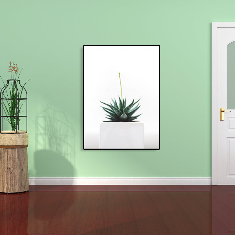 Green Aloe Wall Art Bonsai Modern Style Textured Canvas Print for House Interior Clearhalo 'Art Gallery' 'Canvas Art' 'Contemporary Art Gallery' 'Modern' Arts' 1760074