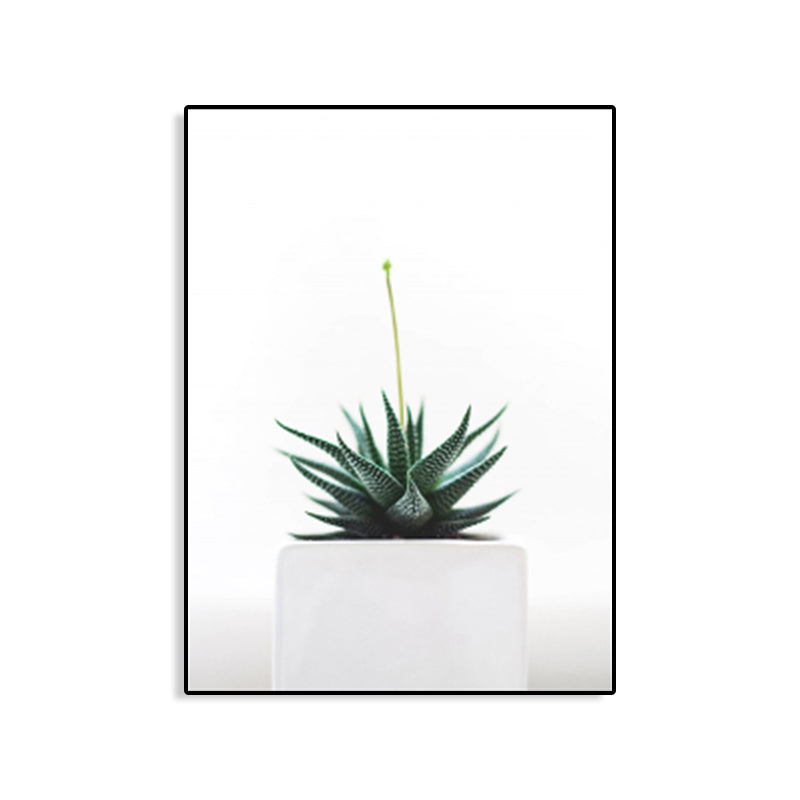 Green Aloe Wall Art Bonsai Modern Style Textured Canvas Print for House Interior Clearhalo 'Art Gallery' 'Canvas Art' 'Contemporary Art Gallery' 'Modern' Arts' 1760075