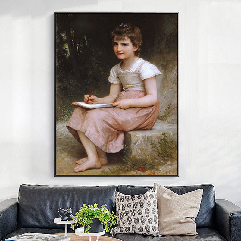 Carefree Little Girl Canvas Print Textured Renaissance for Girls Bedroom Painting Clearhalo 'Arts' 'Canvas Art' 1760100