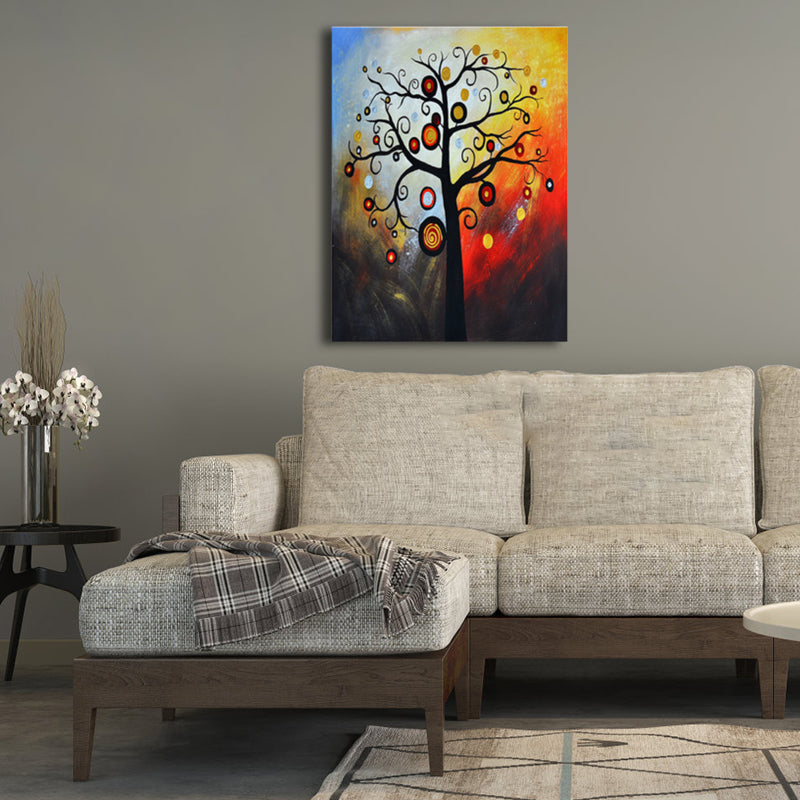 Magical Flower Tree Painting Light Color Modern Art Style Wall Decor for Dining Room Brown Clearhalo 'Arts' 'Canvas Art' 1760102