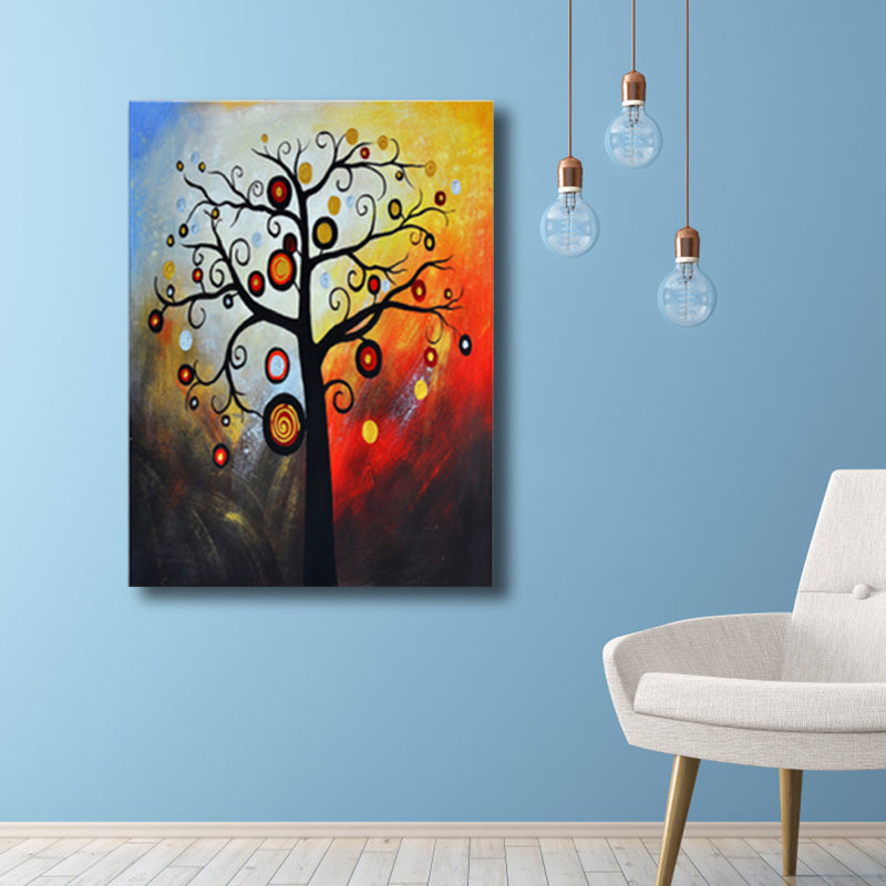 Magical Flower Tree Painting Light Color Modern Art Style Wall Decor for Dining Room Clearhalo 'Arts' 'Canvas Art' 1760104