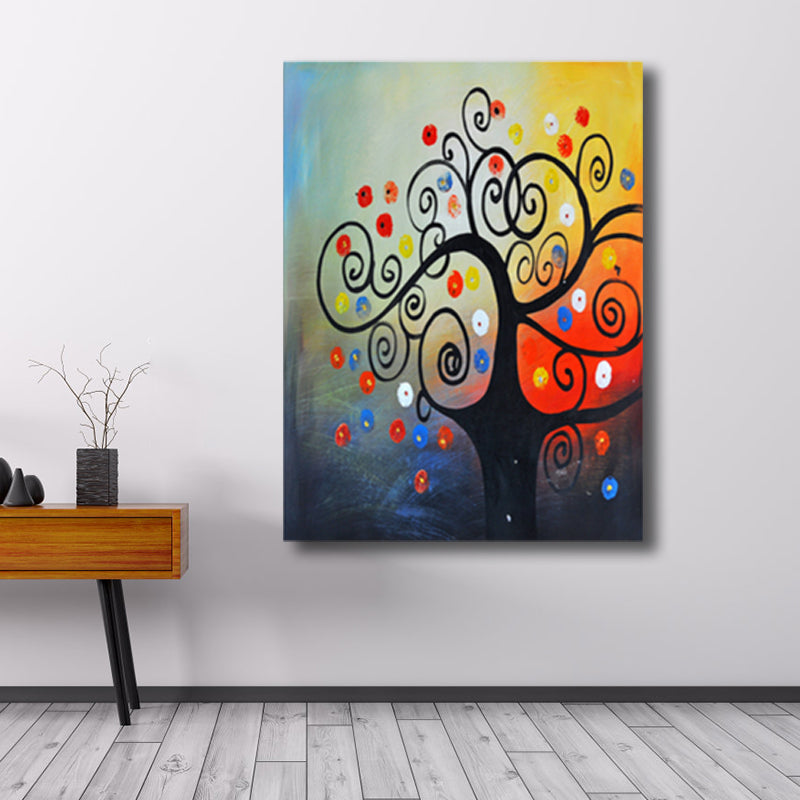 Magical Flower Tree Painting Light Color Modern Art Style Wall Decor for Dining Room Clearhalo 'Arts' 'Canvas Art' 1760110