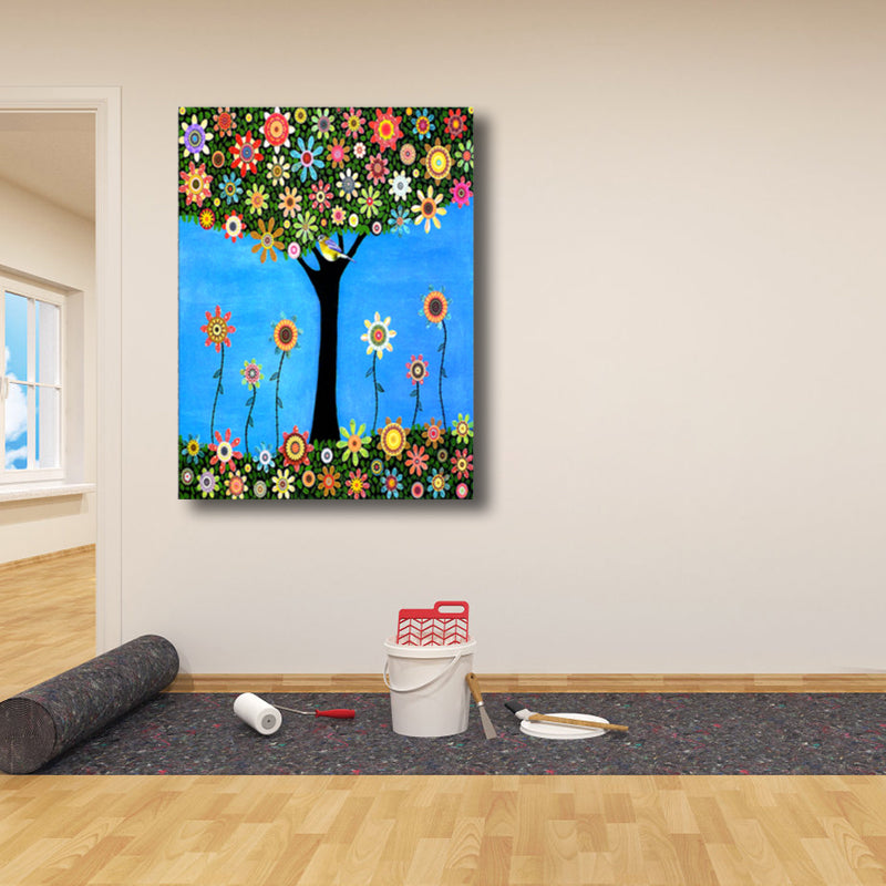 Magical Flower Tree Painting Light Color Modern Art Style Wall Decor for Dining Room Clearhalo 'Arts' 'Canvas Art' 1760114