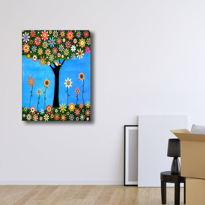 Magical Flower Tree Painting Light Color Modern Art Style Wall Decor for Dining Room Clearhalo 'Arts' 'Canvas Art' 1760115