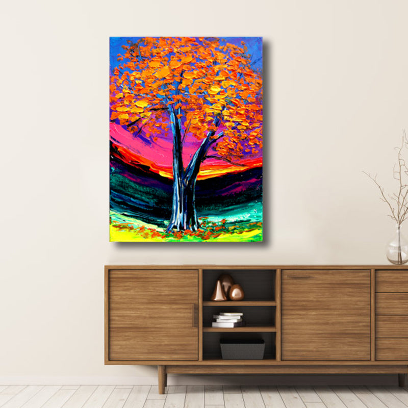 Magical Flower Tree Painting Light Color Modern Art Style Wall Decor for Dining Room Purple Clearhalo 'Arts' 'Canvas Art' 1760117