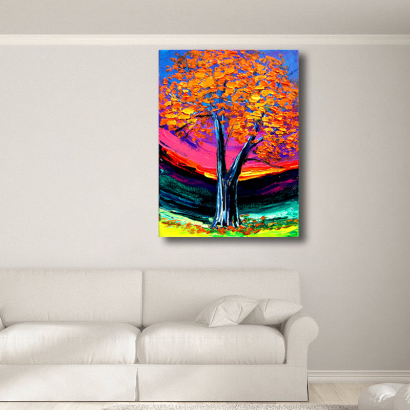 Magical Flower Tree Painting Light Color Modern Art Style Wall Decor for Dining Room Clearhalo 'Arts' 'Canvas Art' 1760119