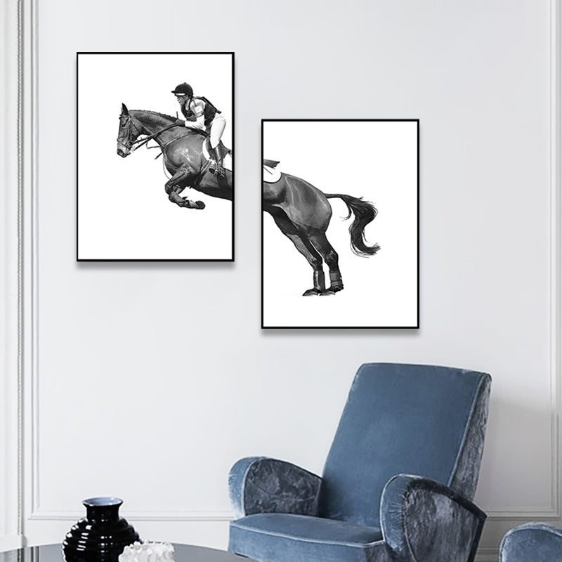 Horseback Riding Woman Canvas Textured Contemporary House Interior Wall Art Decor Clearhalo 'Art Gallery' 'Canvas Art' 'Contemporary Art Gallery' 'Modern' Arts' 1760139