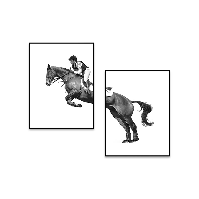 Horseback Riding Woman Canvas Textured Contemporary House Interior Wall Art Decor Clearhalo 'Art Gallery' 'Canvas Art' 'Contemporary Art Gallery' 'Modern' Arts' 1760140