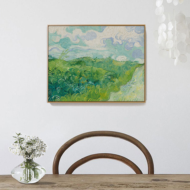 Textured Vast Grassland View Painting Impressionism Canvas Wall Art Decor, Multiple Sizes Green Clearhalo 'Arts' 'Canvas Art' 1760180