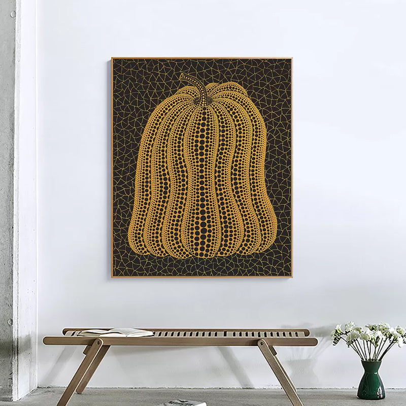 Illustration Pumpkin Art Print Dark Color Canvas Wall Decor for Bedroom, Textured Brown Clearhalo 'Arts' 'Canvas Art' 1760212