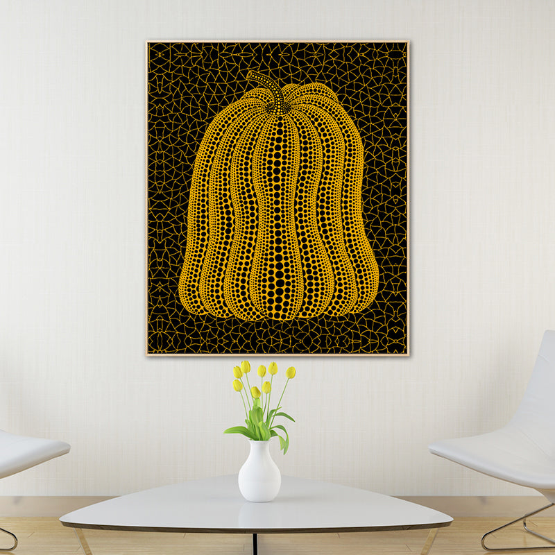 Illustration Pumpkin Art Print Dark Color Canvas Wall Decor for Bedroom, Textured Clearhalo 'Arts' 'Canvas Art' 1760213