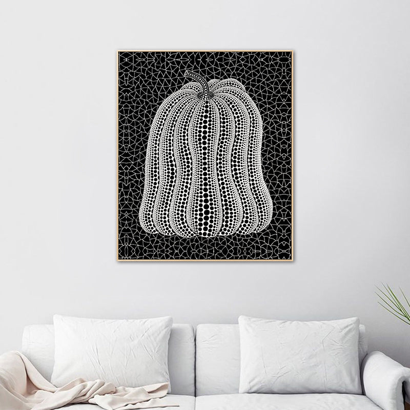 Illustration Pumpkin Art Print Dark Color Canvas Wall Decor for Bedroom, Textured Clearhalo 'Arts' 'Canvas Art' 1760219