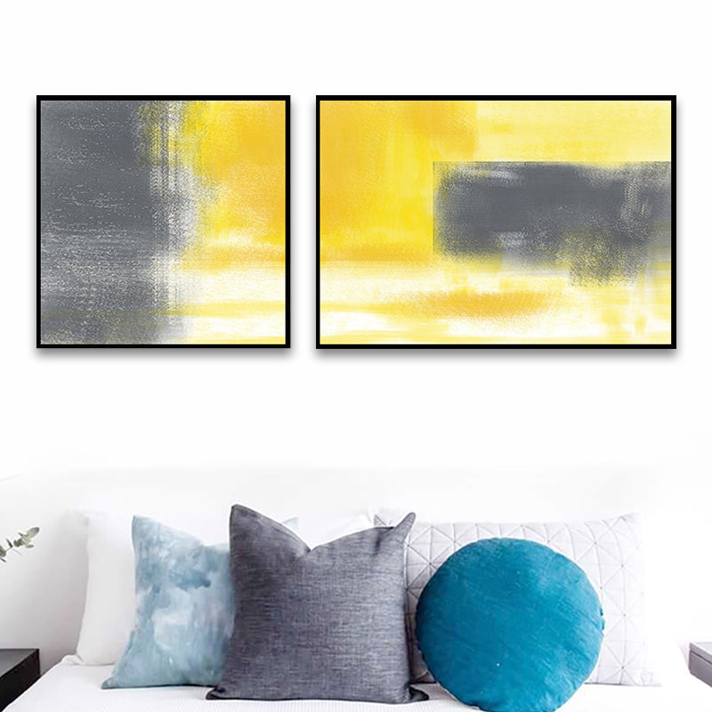 Modern Painting Print Abstract Canvas Pastel Multi-Piece Wall Art Decor for Hotel Yellow Clearhalo 'Art Gallery' 'Canvas Art' 'Contemporary Art Gallery' 'Modern' Arts' 1760260