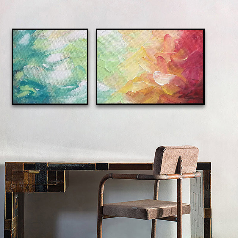 Modern Painting Print Abstract Canvas Pastel Multi-Piece Wall Art Decor for Hotel Green Clearhalo 'Art Gallery' 'Canvas Art' 'Contemporary Art Gallery' 'Modern' Arts' 1760264