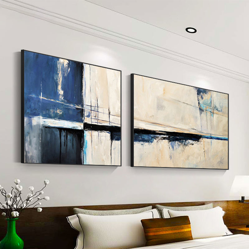 Modern Painting Print Abstract Canvas Pastel Multi-Piece Wall Art Decor for Hotel White Clearhalo 'Art Gallery' 'Canvas Art' 'Contemporary Art Gallery' 'Modern' Arts' 1760268