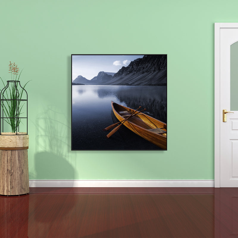Boat and Sea View Painting for Bedroom in Pastel Color, Multiple Sizes Available Clearhalo 'Art Gallery' 'Canvas Art' 'Country Art Gallery' 'French Country' 'Rustic' Arts' 1760282
