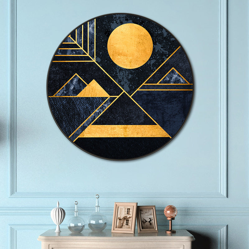 Canvas Textured Wall Decor Modern Graphic Pattern Painting, Multiple Sizes Options Dark Blue Clearhalo 'Art Gallery' 'Canvas Art' 'Contemporary Art Gallery' 'Modern' Arts' 1760318