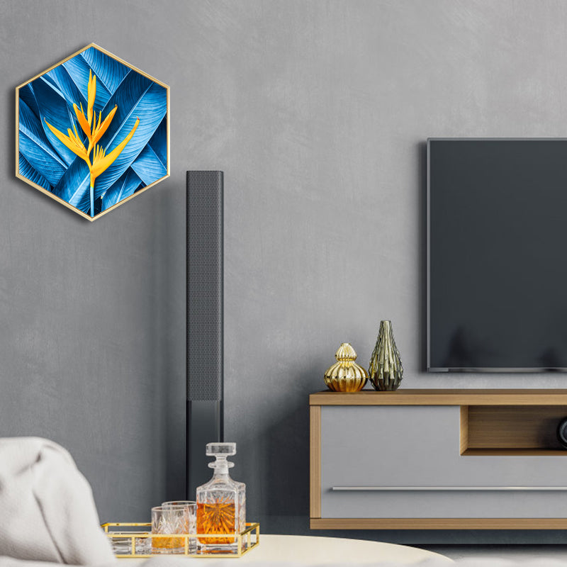 Canvas Textured Art Print Nordic Style Botanical Wall Decor, Multiple Sizes Options Dark Blue Clearhalo 'Arts' 'Canvas Art' 1760337