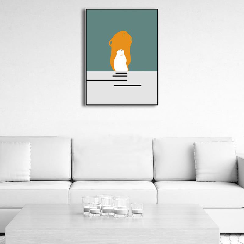 Sea Bear Canvas Print Kids Style Mammal Wall Art Decor in Light Color, Multiple Sizes Clearhalo 'Art Gallery' 'Canvas Art' 'Kids' Arts' 1760342