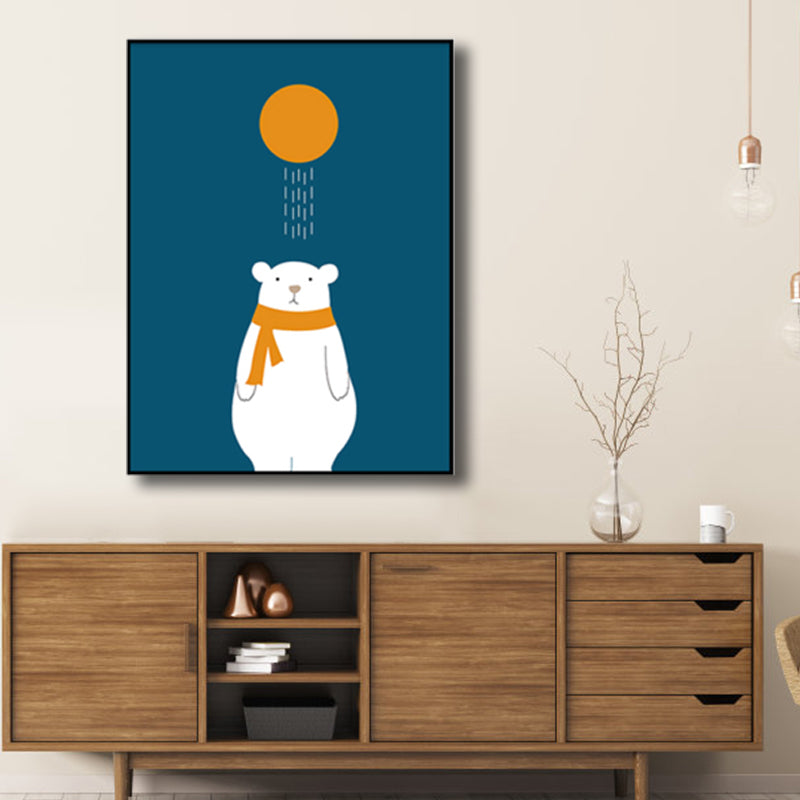 Sea Bear Canvas Print Kids Style Mammal Wall Art Decor in Light Color, Multiple Sizes Clearhalo 'Art Gallery' 'Canvas Art' 'Kids' Arts' 1760350