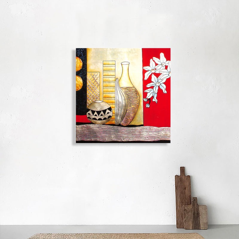 Still Life Pattern Canvas Print Textured Mid-Century Modern Style for Bedroom Painting Clearhalo 'Arts' 'Canvas Art' 1760382
